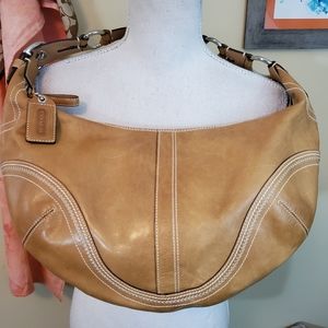 *Coach Soho Braided Camel Leather Hobo